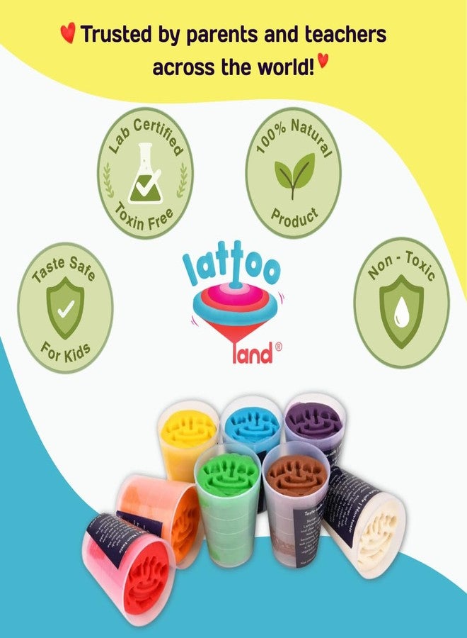 Lattooland Natural Clay Dough for Kids | Taste-Safe | Vibrant | Does not Dry up Easily | Soft | Multi-Colours | Non-Toxic | Lab-Certified (8 Colors of Dough) | Moudling Toys for Children - Image 2